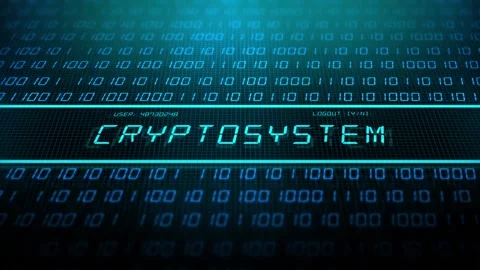 Binary Data Scrolling with IT Software Text Concept - Cryptosystem Vidéo 348284386
