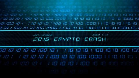 Binary Data Scrolling with IT Software Text Concept - 2018 Crypto Crash0 Stock Photos