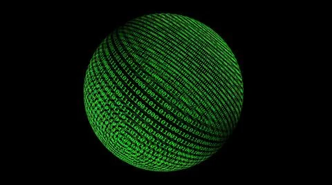 Binary data on sphere concept Illustrazione stock