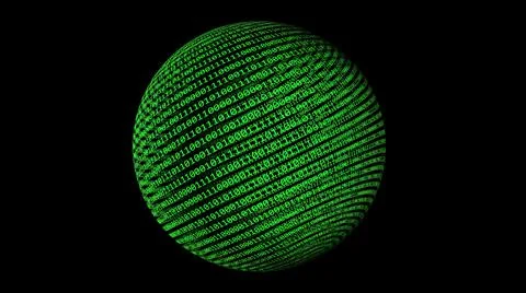 Binary data on sphere concept Stockillustratie