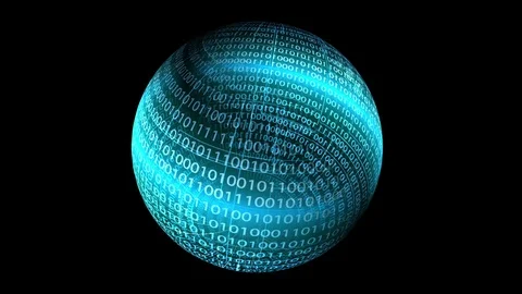 Binary data on spinning sphere Video stock 95728015