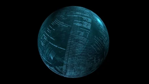 Binary data on spinning sphere Video stock 95918336