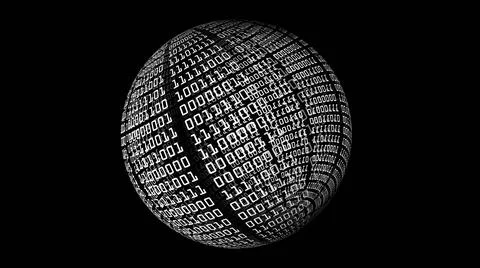 Binary Data On Spinning Sphere Foto stock
