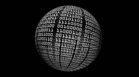Binary Data On Spinning Sphere Foto stock