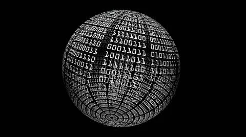 Binary Data On Spinning Sphere Foto stock