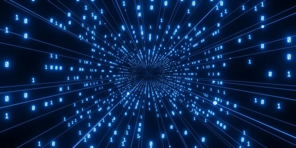 Binary Data Stream Background Stock Illustration