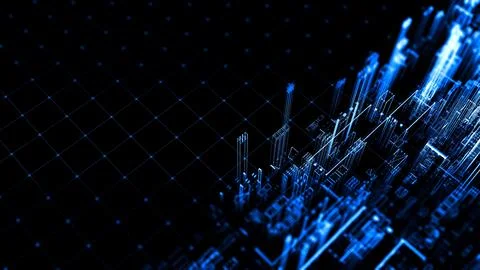 Binary Data Stream  Blue Digital Code Background Representing Information Flow Stock Illustration