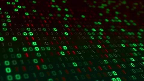 Binary Data Stream with Cyber Attack and Hacker Concept Video stock 341363517