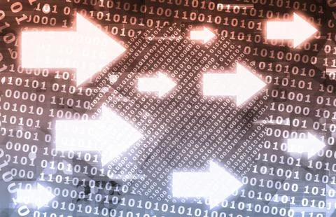 Binary data stream Stock Illustration