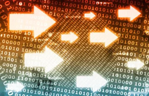 Binary data stream Stock Illustration