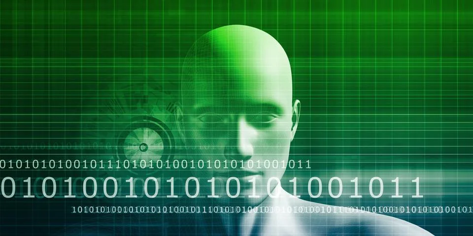 Binary Data Stream 스톡 일러스트