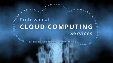 Binary data stream into Professional Cloud Computing Services as Cloud Computing Stock Footage 246632556