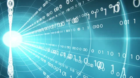 Binary Data Stream Tunel Stock Footage