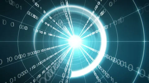 Binary Data Stream Tunnel Video stock 32150201