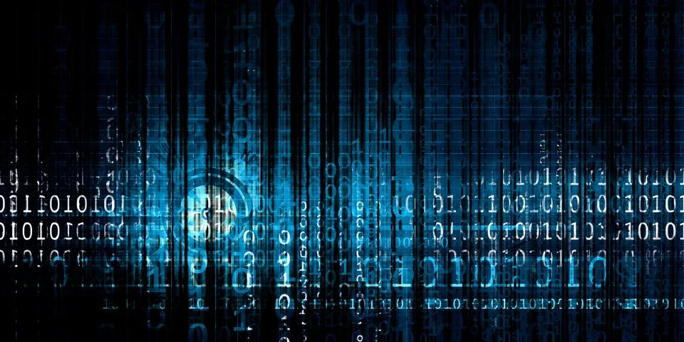 Binary Data Streams Forming Digital Technology Background Stock Illustration
