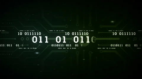 Binary Data Streams Green Stock Footage 51855185