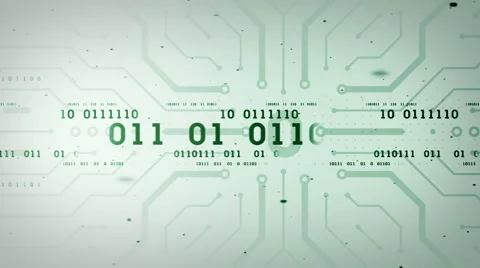 Binary Data Streams Green Lite Stock Footage 51855101