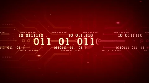 Binary Data Streams Red Stock Footage 51855311