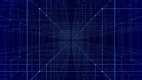 Binary Data Tunnel Digital Information Stream Stock Footage 123774655