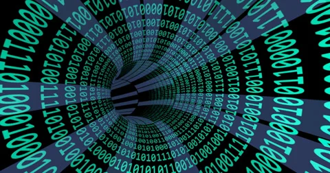 Binary data tunnel Stock Footage 33985697