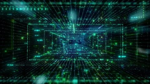 Binary Data Tunnel Stock Footage 253705522