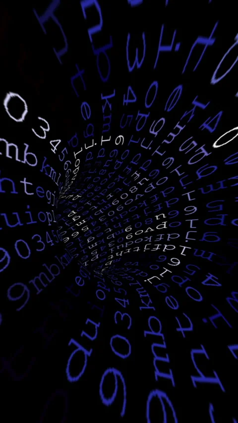 Binary data tunnel vertical video Stock Footage 250675184