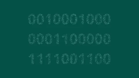 Binary data zeros ones appear on glitch style screen animation Stock Footage 174882009