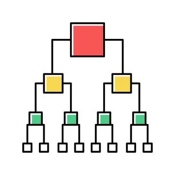 Binary decision diagram color icon vector illustration 스톡 일러스트