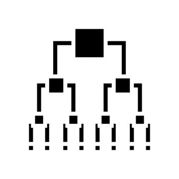 Binary decision diagram glyph icon vector illustration Stock Illustration