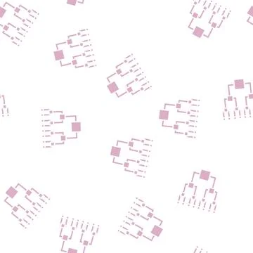 Binary decision diagram glyph seamless pattern Illustrazione stock