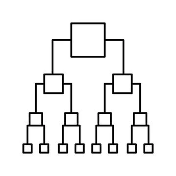 Binary decision diagram line icon vector illustration Illustrazione stock