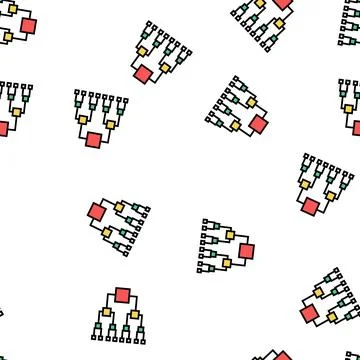 Binary decision diagram vector seamless pattern Stock Illustration