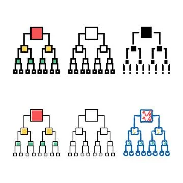 Binary decision minimal diagram color icon vector 库存插图
