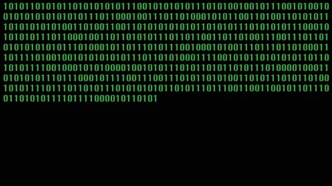 Binary digit algorithm on computer Stock Footage 156007362