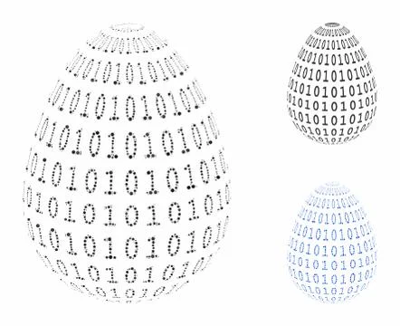Binary digital abstract egg Composition Icon of Circles Stock Illustration