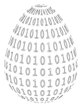 Binary Digital Abstract Egg Vector Mesh 2D Model Stockillustratie