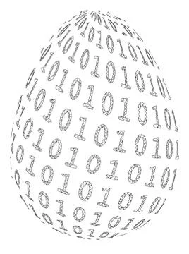 Binary Digital Egg Vector Mesh Wire Frame Model イラスト素材