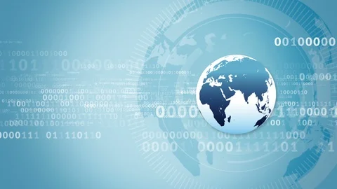 Binary digital globe technology Stock Footage 99072401