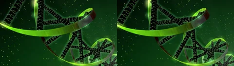 Binary Digital Helix - Stereoscopic 3D 库存影片 32032615