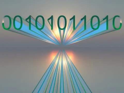 Binary Digital Horizon Background Illustrazione stock