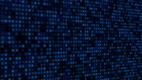 Binary Digital Information Flow Scrolling video animated background Stock Footage 345120603