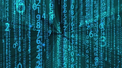 Binary digital rain information flow Stock Footage 145971344