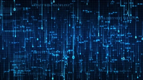 Binary digital string big data digital rain information flow data flow Stock Footage 147860810