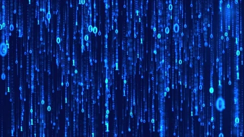 Binary digital string big data information flow scrolling Stock Footage 166682738