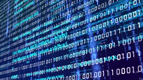 Binary digital string information flow big data scrolling Stock Footage 171490709