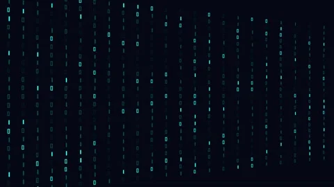 Binary digits 1 and 0 flowing as vertical data columns on dark digital 스톡 동영상 345659464