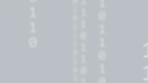 Binary digits appearing, robotic arm emerging, rotating and pointing to activate Stock Footage 334419207