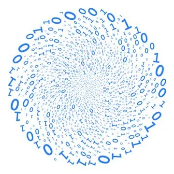 Binary Digits Cycle Stream Stock Illustration