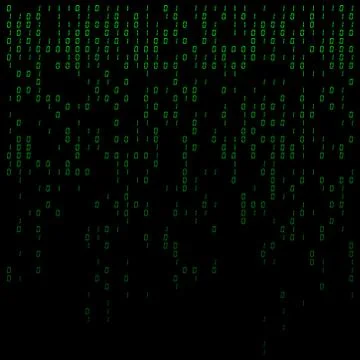 Binary digits falling background, abstract 0,1 wallpaper Stock Illustration