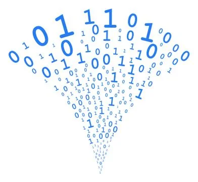 Binary Digits Fountain Stream Stock Illustration